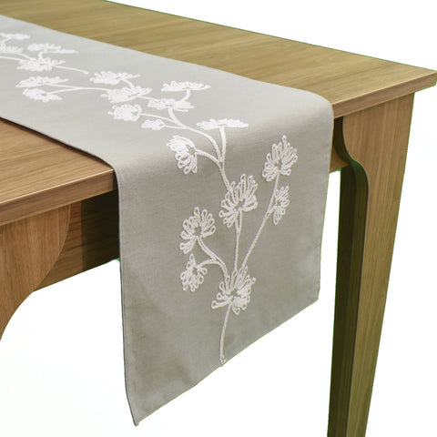 Flori Grey Table Runner | 14 x 72 inches