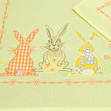 Yellow Applique Easter Bunny 3 Piece Tablecloths Set