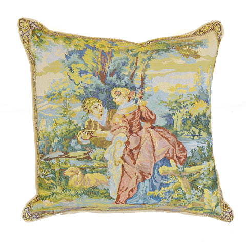 Romeo & Juliet Pink & Blue Tapestry Cushion Cover | 45 x 45 cm