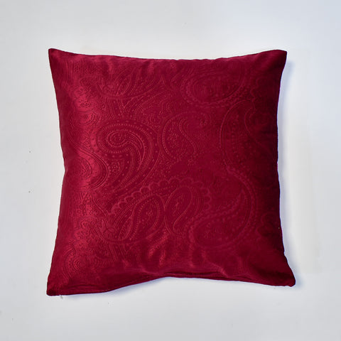 Wine Red Paisley Cushion Cover | 45 x 45 cm