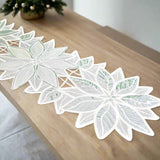 Christmas Poinsettia & Payette Table Runner | 14 x 72 inches