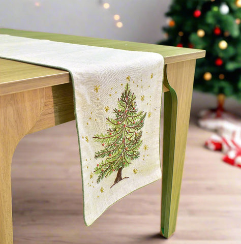 Classic Christmas Tree Table Runner | 14 x 72 inches