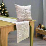 Silver Classic Christmas Tree Table Runner | 14 x 72 inches