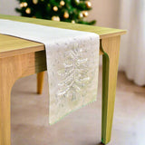 Silver Classic Christmas Tree Table Runner | 14 x 72 inches