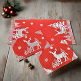 Christmas Deer Payette 3 Piece Tablecloths Set