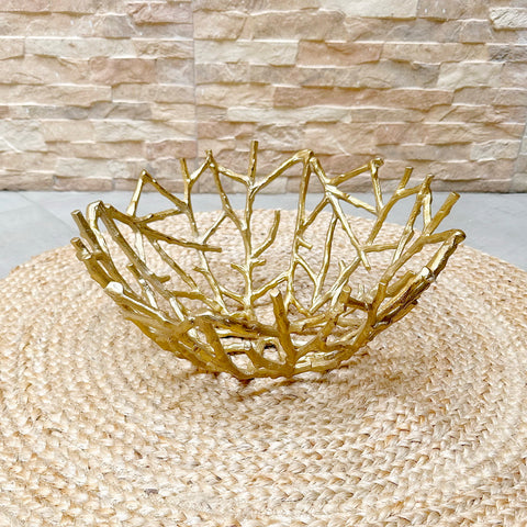 Gold Fruit Serving Bowl | 34 cm