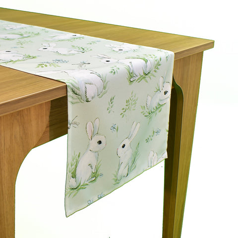 Pastel Green Easter Table Runner | 16 x 72 inches