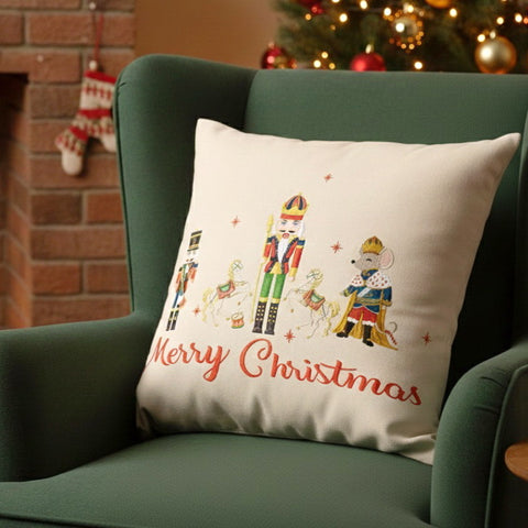 Printed Nutcracker Cushion Cover | 45 x 45 cm