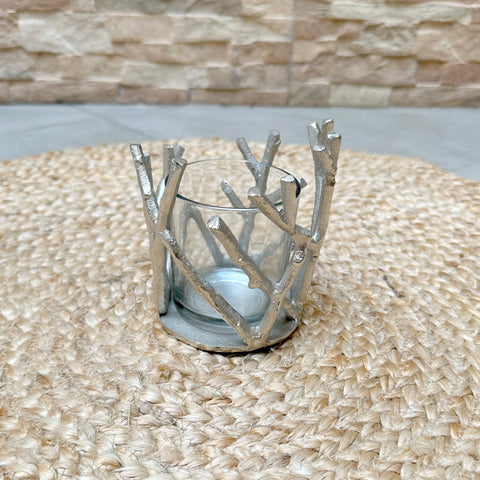 Small Silver Candle Holder