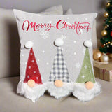 Grey Christmas Gnomes Cushion Cover | 45 x 45 cm