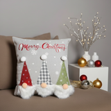 Grey Christmas Gnomes Cushion Cover | 45 x 45 cm