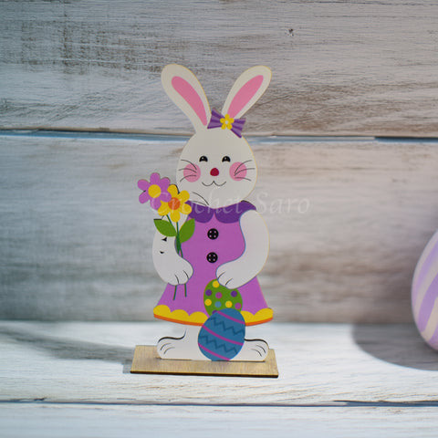 Wooden Purple Bunny