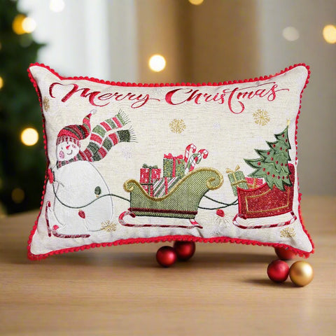 Christmas Snowy Slide Cushion Cover | 30 x 45 cm