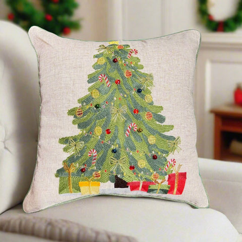 Christmas Tree & Gifts Cushion Cover | 40 x 40 cm