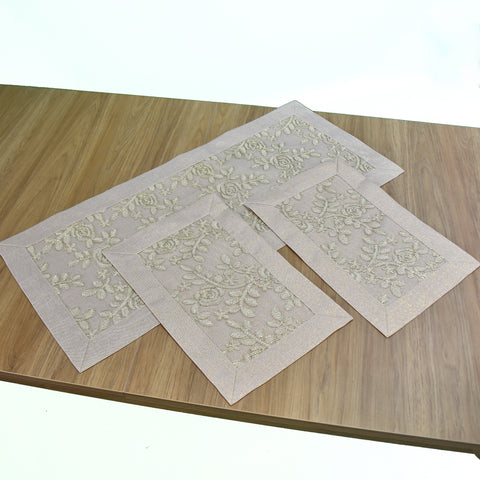 Goldina 3 Piece Tablecloths Set