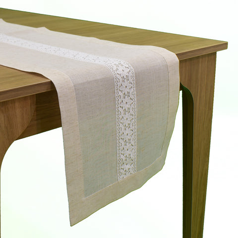 Linen-Like Classic Lace Table Runner | 16 x 72 inches