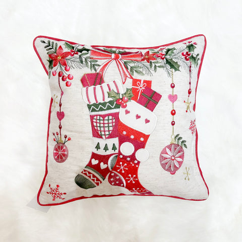 Christmas Stockings Cushion Cover | 40 x 40 cm