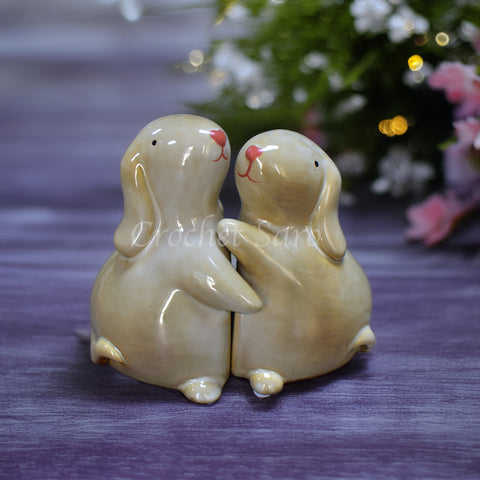 Ceramic Two Bunnies