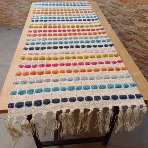 Multicolor Stripes Table Runner | 16 x 72