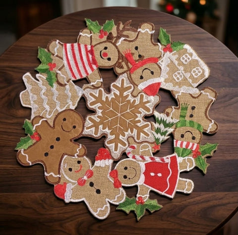 Christmas Gingerbread Man Round Doily | 12 inches