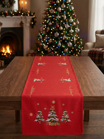 Embroidered Christmas Trees Table Runner | 16 x72 inches (Copy)