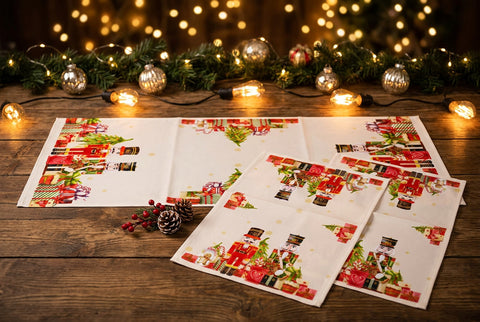 Holiday Nutcracker 3 Piece Tablecloths Set