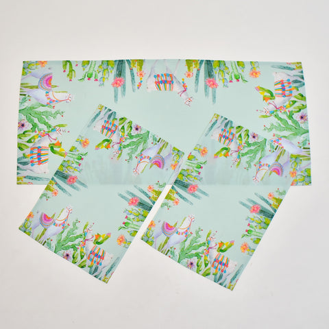 Printed Summer Llama 3 Piece Tablecloths Set