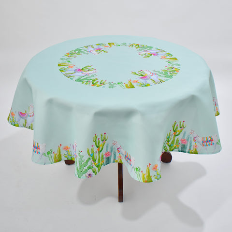 Printed Summer Llama Round Table Topper | 180cm Round