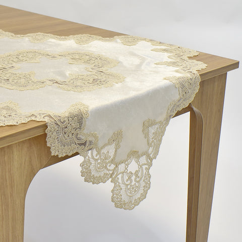 Velvet Lace Square Table Topper | 36 inches