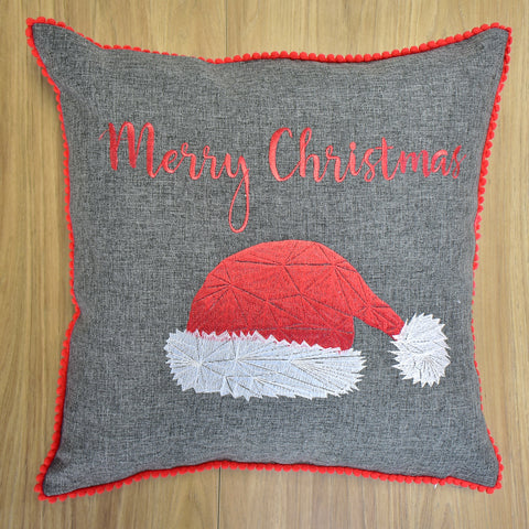 Grey Merry Christmas Cushion Cover | 40 x 40 cm