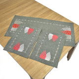 Gery Christmas Tree 3 Piece Tablecloths Set