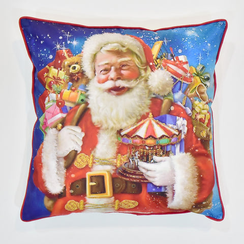 Santa With Gifts Christmas Cushion Cover | 41 x 41 cm