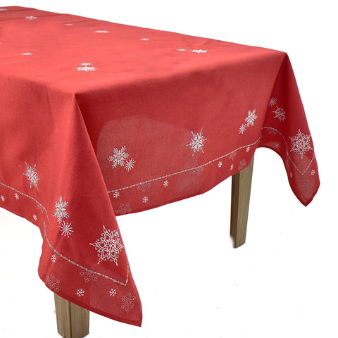 Christmas SnowFlakes Dining Table Topper | 72 x 144 inches