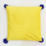 Plain Velvet Cushion with Pompoms | 45 x 45 cm