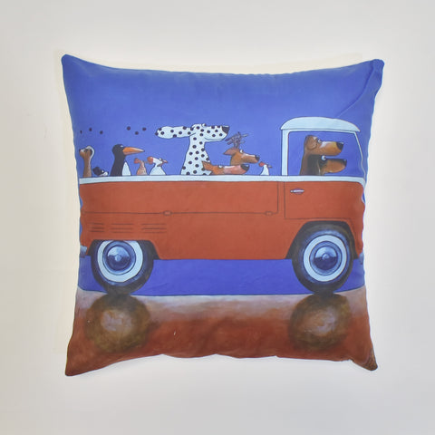Red Truck Printed Cushion Cover | 44 x 44 cm
