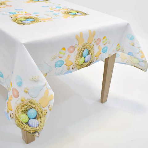 Printed Easter Eggs Table Topper | 72x90 inches