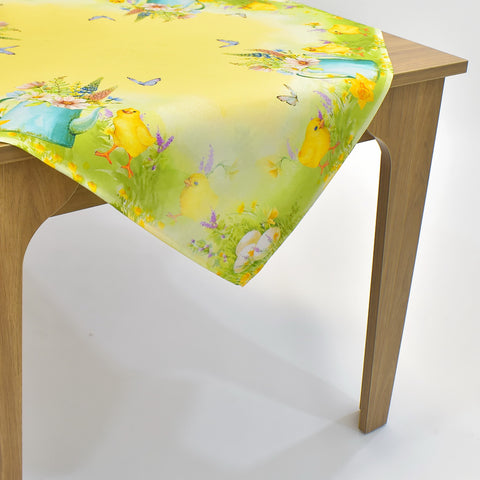 Printed Easter Chicks Table Topper | 36 inches