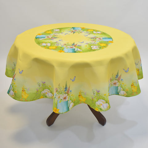 Printed Easter Chicks Round Table Topper | 180cm Round