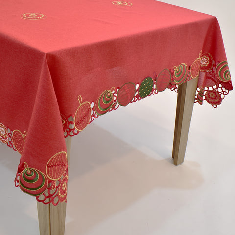 Christmas Ornaments Dining Table Topper | 72x144 inches