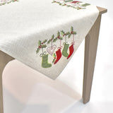 Christmas Stockings Square Table Topper | 36 inches