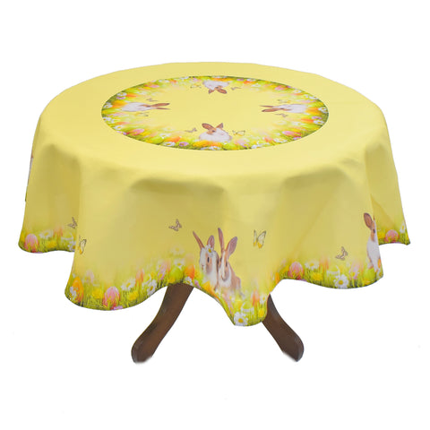 Printed Easter Bunnies Round Table Topper | 180cm Round