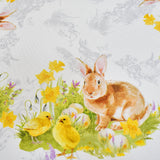 Easter Bunny & Chicks Dining Table Topper | 72x90 inches