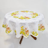 Easter Bunny & Chicks Round Table Topper | 72 inches