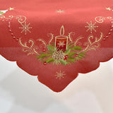 Christmas Candle Square Table Topper | 54 inches