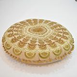 Ecru Mandala Style Round Indian Cushion | 55 x 55 cm