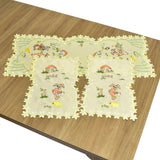 Pastel Yellow Easter Bunny 3 Piece Tablecloths Set