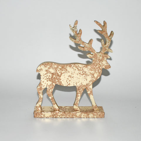 Decorative Gold Wooden Christmas Reindeer