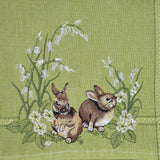 Easter Rabbit Green Square Table Topper | 54 inches