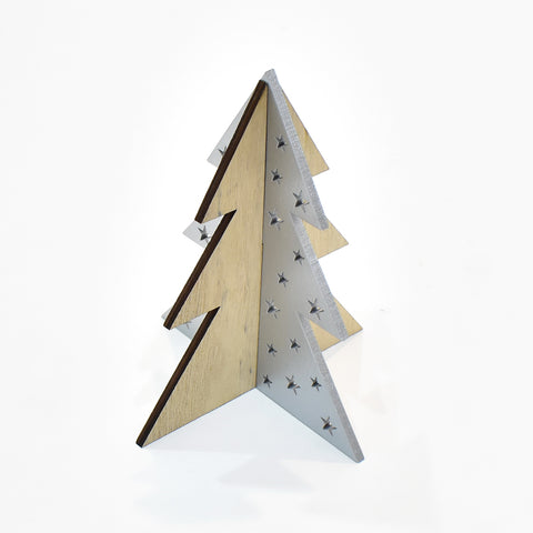 Modern 3 Dimensional Wooden Christmas Tree