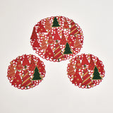 Christmas Trees Round 3 Piece TableCloths Set